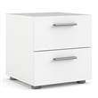 Pemberly Row Set of 3 Wood Double Dresser and Chest and Nightstand in White