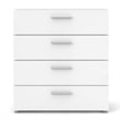 Pemberly Row Set of 3 Wood Double Dresser and Chest and Nightstand in White