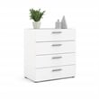 Pemberly Row Set of 3 Wood Double Dresser and Chest and Nightstand in White