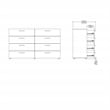 Pemberly Row Set of 3 Wood Double Dresser and Chest and Nightstand in White