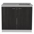 Pemberly Row Engineered Wood Cabinet with Utility Sink in Espresso