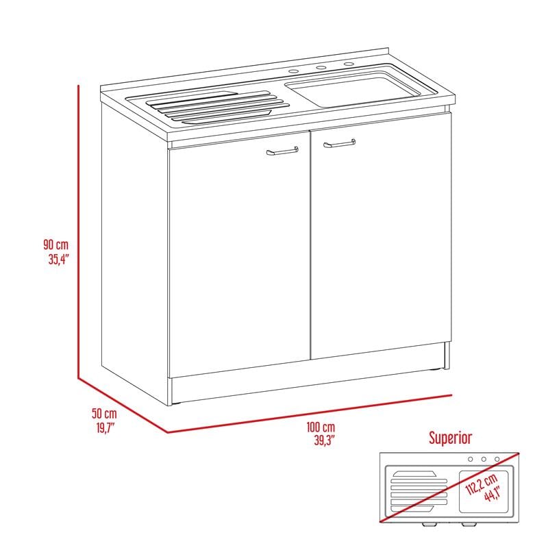 Pemberly Row Engineered Wood Cabinet with Utility Sink in Espresso