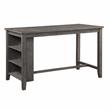 Pemberly Row 5-Piece 3-Shelf Wood Counter Height Dining Set in Gray/Black