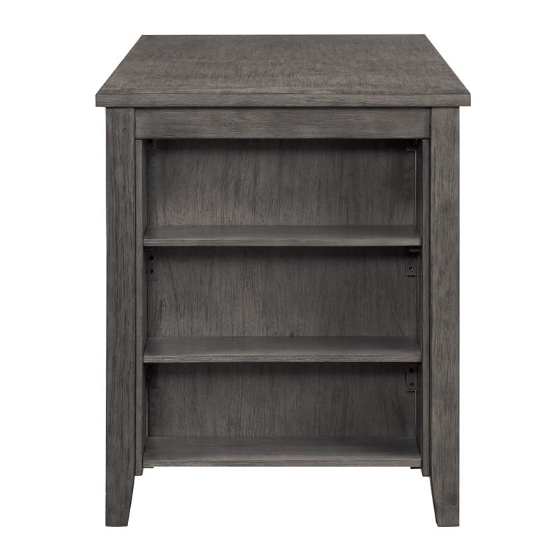 Pemberly Row 5-Piece 3-Shelf Wood Counter Height Dining Set in Gray/Black
