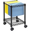Pemberly Row Contemporary Compact Metal Mobile File Cart in Black