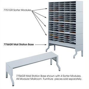 pemberly row modern metal satellite mail station base in gray