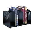 Pemberly Row Contemporary Black Five Section Adjustable Book Rack