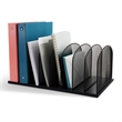 Pemberly Row Onyx Metal Mesh Desk Organizer with 8 Upright Sections in Black