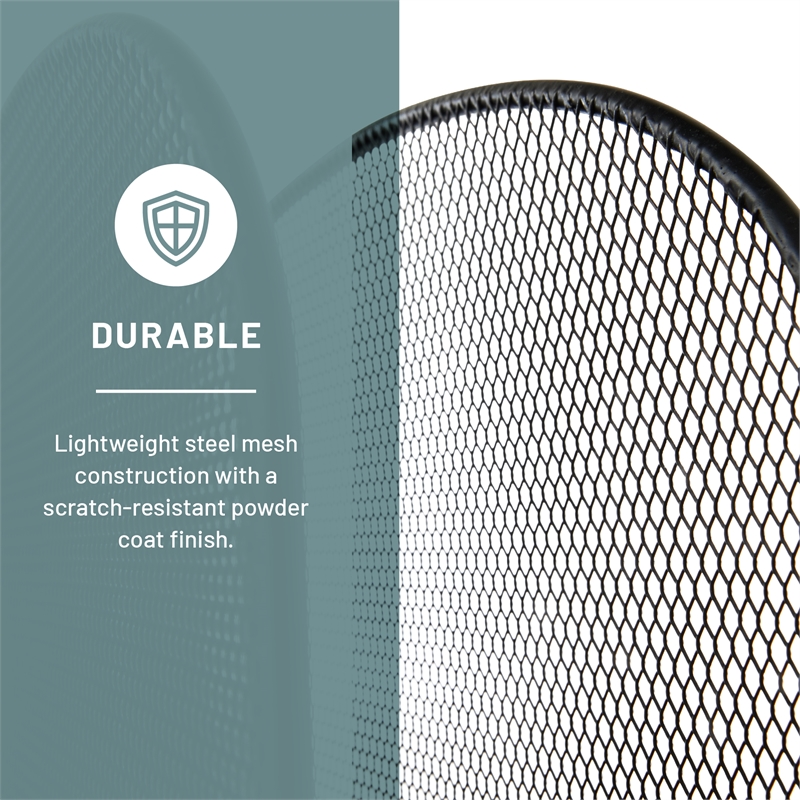 Pemberly Row Onyx Metal Mesh Desk Organizer with 8 Upright Sections in Black