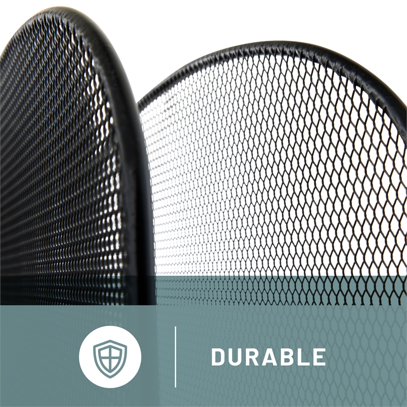 Pemberly Row Onyx Metal Mesh Desk Organizer with 8 Upright Sections in Black