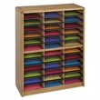 Pemberly Row 36 Compartment Metal File Organizer in Medium Oak