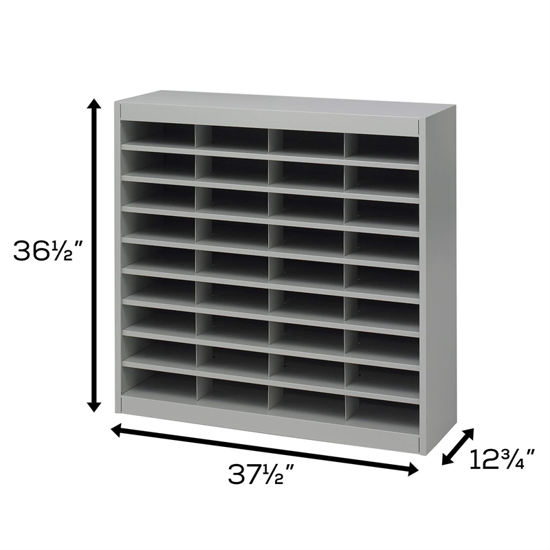 Pemberly Row Grey Mail Organizer - 36 Letter Size Compartments