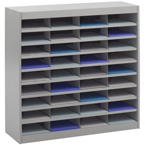 pemberly row grey mail organizer - 36 letter size compartments