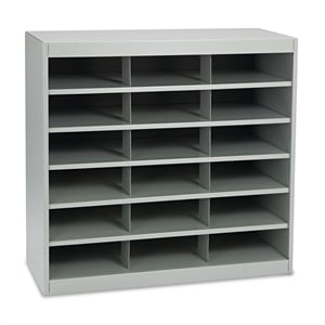 Pemberly Row Modern Grey Steel Mail Organizer - 18 Compartments