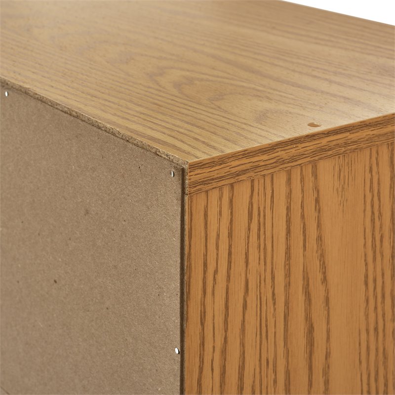 Pemberly Row Medium Oak 16 Compartment Wood Adjustable File Organizer