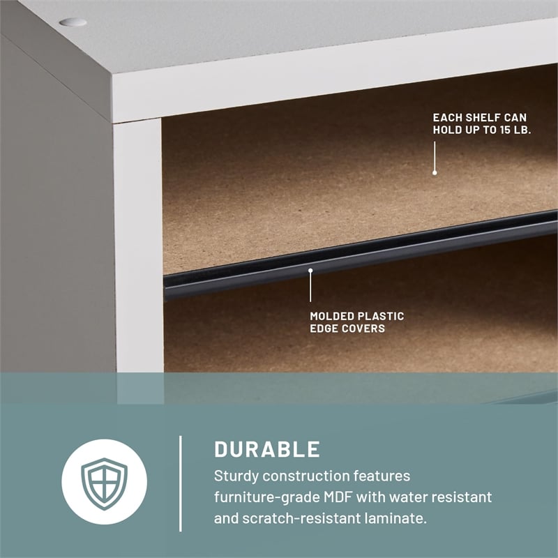 Pemberly Row Grey 24 Compartment Wood Adjustable File Organizer