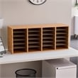 Pemberly Row Medium Oak 24 Compartment Wood Adjustable File Organizer