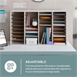 Pemberly Row Grey 36 Compartment Wood Adjustable File Organizer