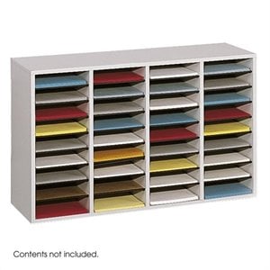 pemberly row grey 36 compartment wood adjustable file organizer