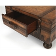 Pemberly Row Contemporary Old World Map Wood Trunk Table in Brown