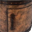 Pemberly Row Contemporary Old World Map Brown Duffel End Table