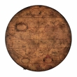 Pemberly Row Contemporary Old World Map Brown Duffel End Table