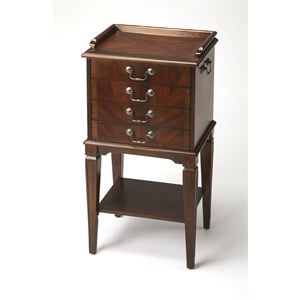 pemberly row contemporary 4 drawer accent chest in cherry finish