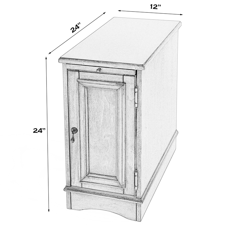 Pemberly Row Contemporary Cabinet End Table - Olive Ash Brown