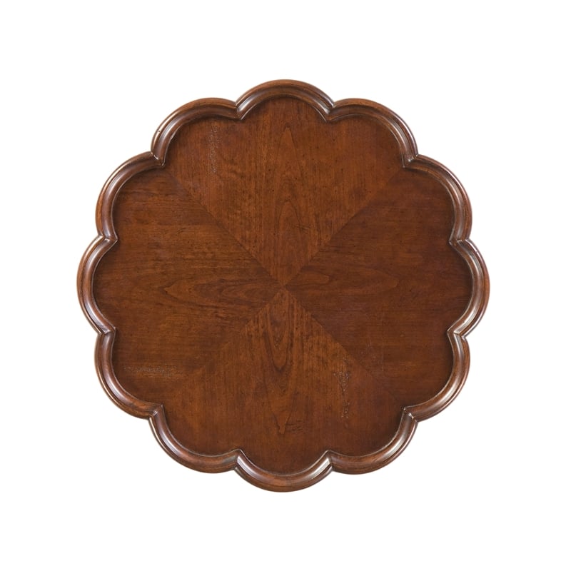 Pemberly Row Modern Pedestal Table In Plantation Cherry Finish