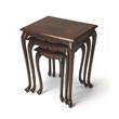 Pemberly Row Modern Nest Of Tables In Dark Brown Cherry Finish