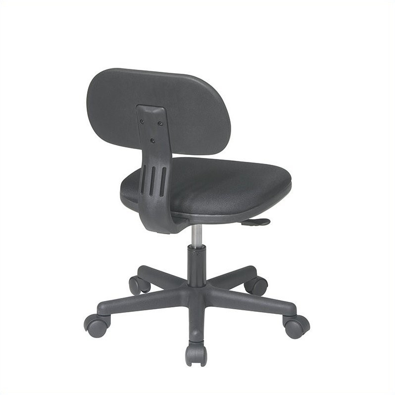 Pemberly Row Contemporary Student Task Chair in Black Fabric