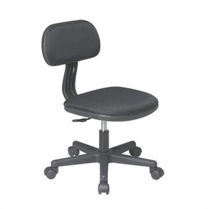 pemberly row contemporary student task chair in black fabric