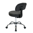 Pemberly Row Black Pneumatic Drafting Chair with Stool and Back with Vinyl Seat