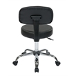 Pemberly Row Black Pneumatic Drafting Chair with Stool and Back with Vinyl Seat
