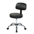 Pemberly Row Black Pneumatic Drafting Chair with Stool and Back with Vinyl Seat