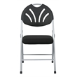 Pemberly Row Set of 4 Plastic Folding Chair in Black and Silver