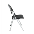 Pemberly Row Set of 4 Plastic Folding Chair in Black and Silver
