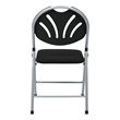 Pemberly Row Set of 4 Plastic Folding Chair in Black and Silver