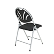 Pemberly Row Set of 4 Plastic Folding Chair in Black and Silver