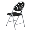 Pemberly Row Set of 4 Plastic Folding Chair in Black and Silver