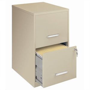 Pemberly Row 18&quot Deep 2 Drawer Metal Filing Cabinet Putty/Beige