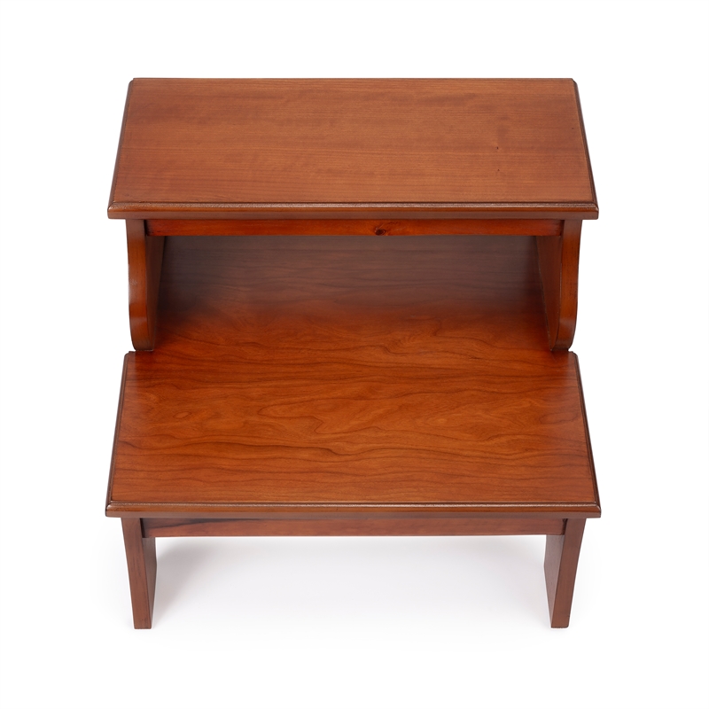 Pemberly Row Contemporary Wood Step Stool in Olive Ash Finish