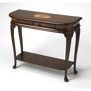 Pemberly Row Contemporary Wood Console Table in Cherry Brown