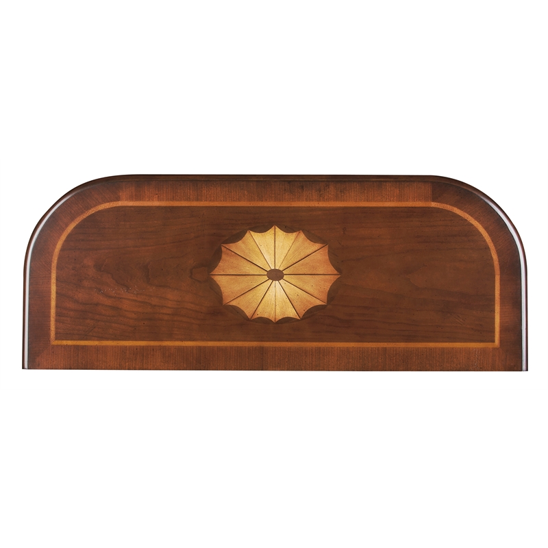 Pemberly Row Contemporary Wood Console Table in Cherry Brown