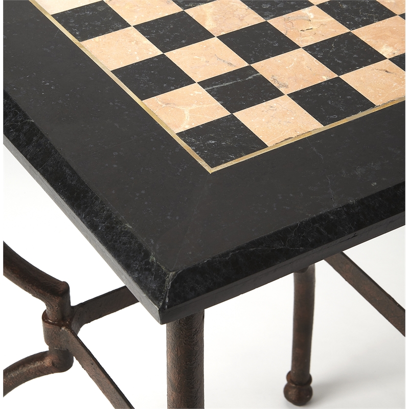 Pemberly Row Contemporary Metalworks Game Table In Antique Finish