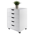 Pemberly Row 5-Drawer Transitional Wood Storage Cabinet in White