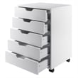 Pemberly Row 5-Drawer Transitional Wood Storage Cabinet in White