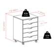 Pemberly Row 5-Drawer Transitional Wood Storage Cabinet in White