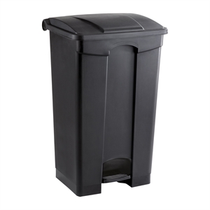 Pemberly Row Hands Free Plastic Receptacle Trash Can - 23 Gallon in Black