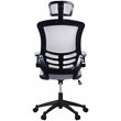 Pemberly Row Executive High Back Office Chair w/ Headrest in Silver Gray Fabric